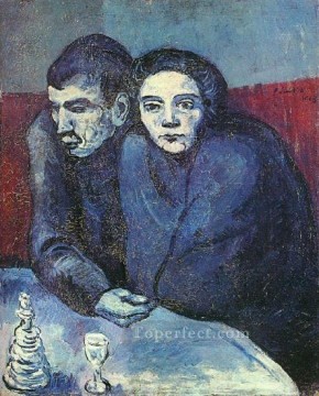 パブロ・ピカソ Painting - カフェにいるカップル 1903年 パブロ・ピカソ